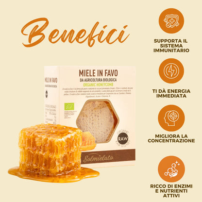 i benefici del miele in favo