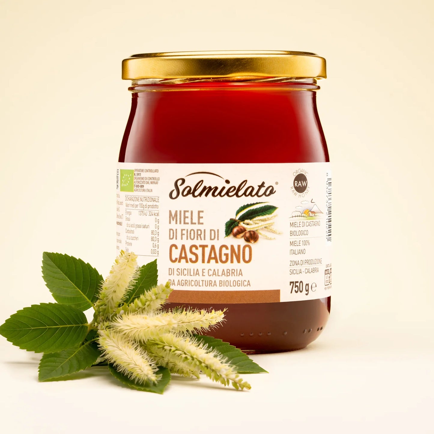 barattolo di miele di castagno da 750g