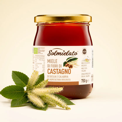 barattolo di miele di castagno da 750g